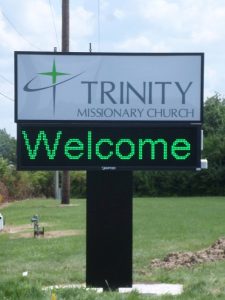 West Poland Electronic Message Centers custom digital monument church sign 225x300